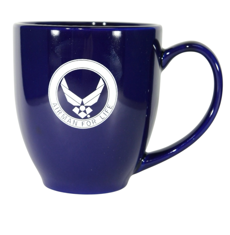 Bistro Mug U.S. Air Force Airman For Life Navy Blue