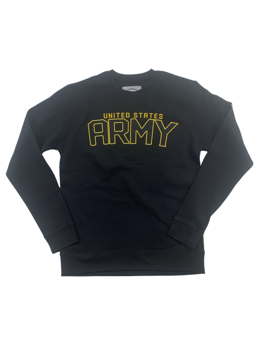 United States Army Black Premium Tackle Twill Crewneck