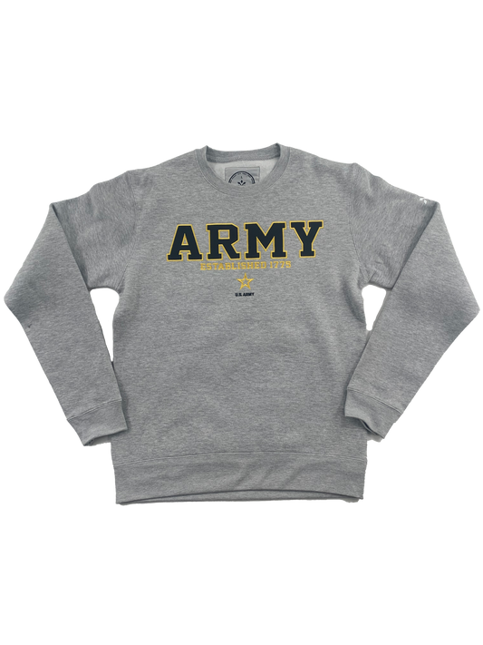 United States Army Grey Premium Tackle Twill Crewneck