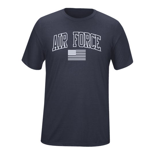 Military Cotton T-Shirt - American Flag - Air Force