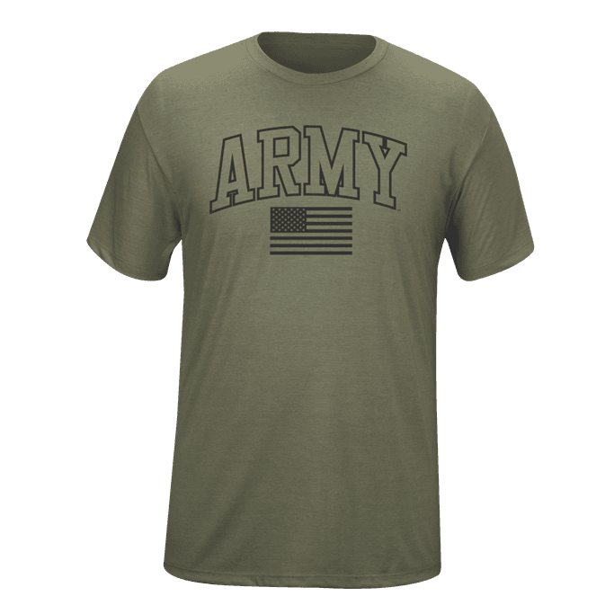 Military Cotton T-Shirt - American Flag - Army