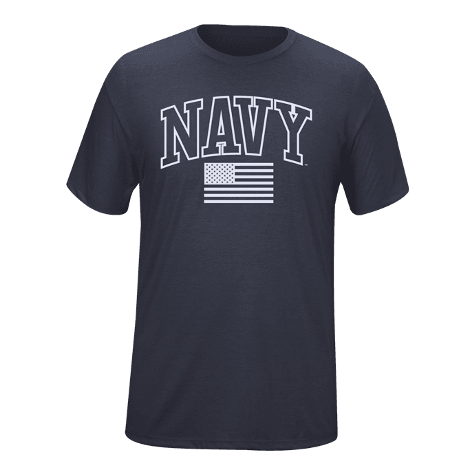 Military Cotton T-Shirt - American Flag - U.S. Navy