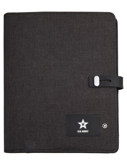 Powerbank Organizer Padfolio with Phone Charger Army Black