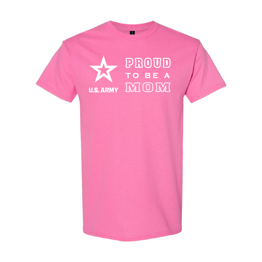 Military Cotton T-Shirt - Proud to Be Army Mom