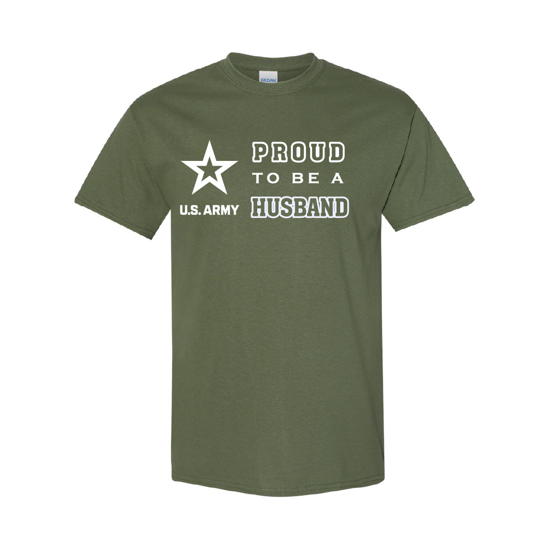 Military Cotton T-Shirt - Proud to Be Army Husband