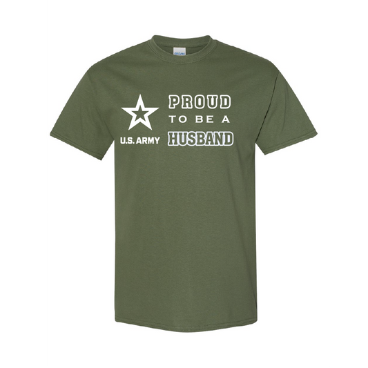 Military Cotton T-Shirt - Proud to Be Army Husband