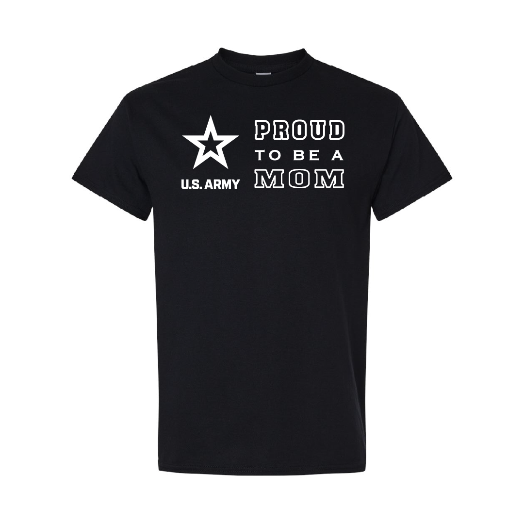 Military Cotton T-Shirt - Proud to Be Army Mom