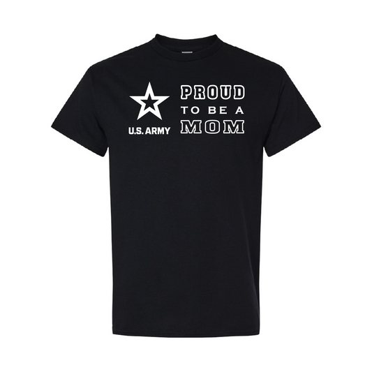 Military Cotton T-Shirt - Proud to Be Army Mom