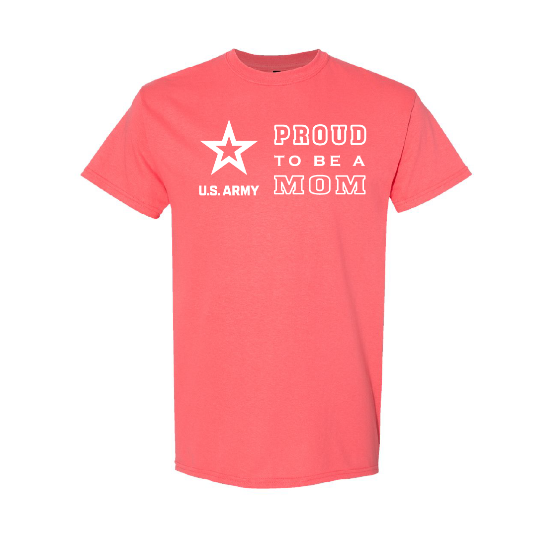 Military Cotton T-Shirt - Proud to Be Army Mom