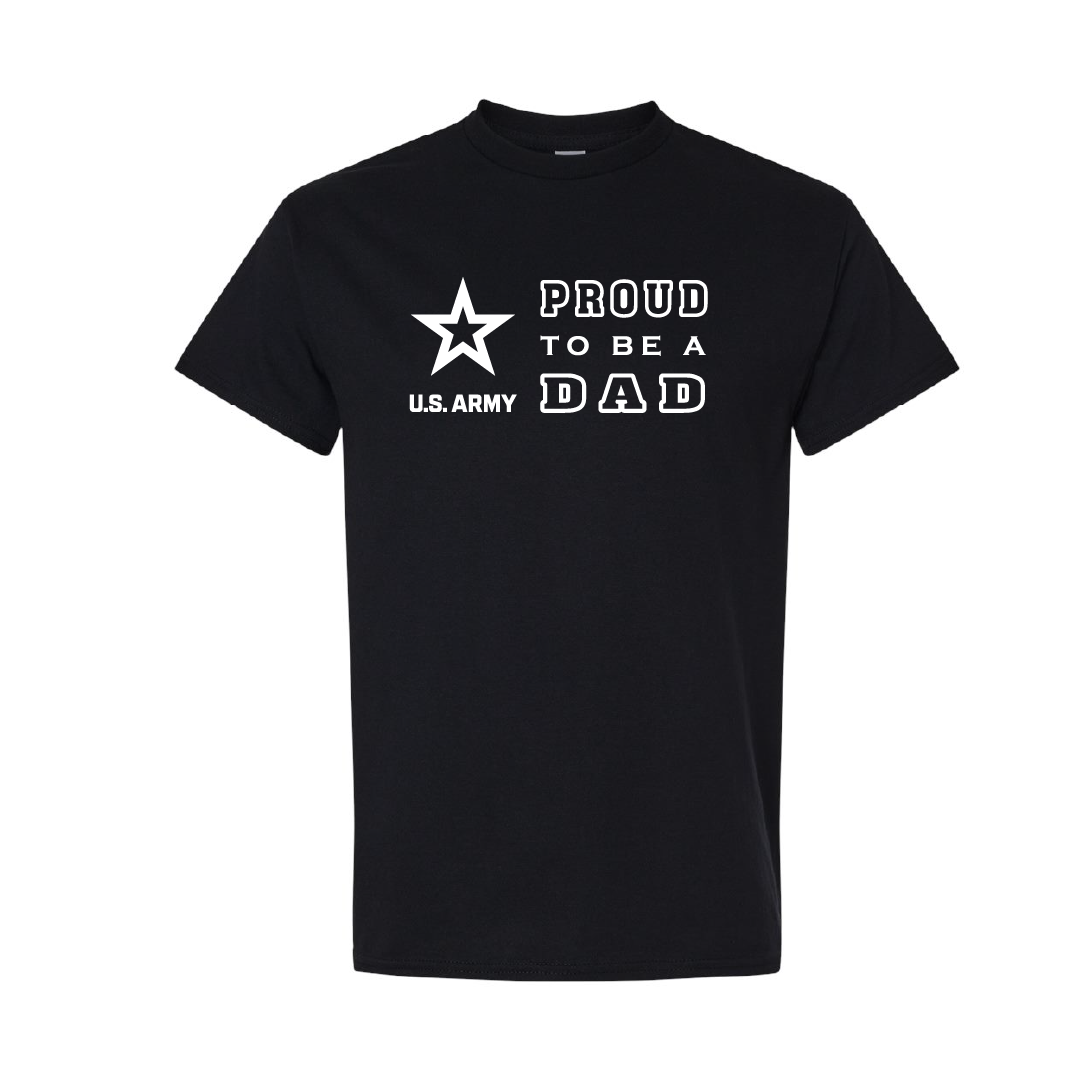 Military Cotton T-Shirt - Proud to Be Army Dad