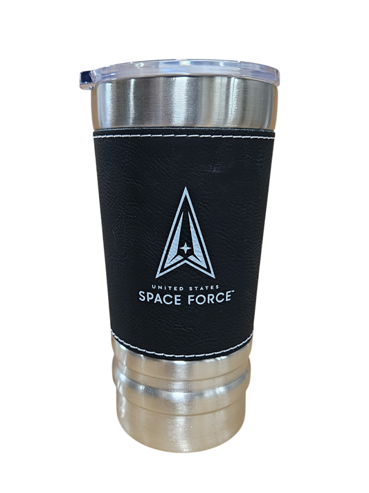 Space Force 20 OZ Stainless Steel Black Leatherette