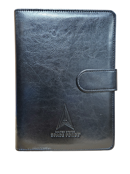 Stitched Journal Black with Debossed Space Force logo