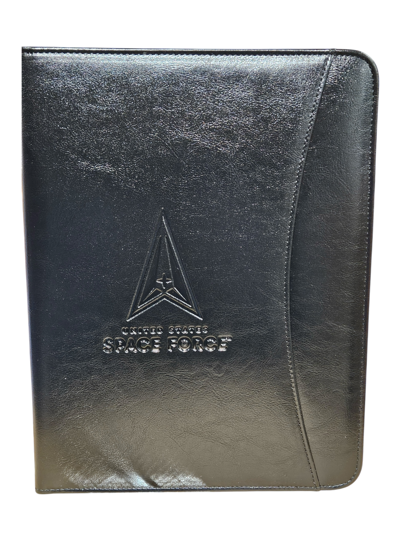 Regular Padfolio Black with Debossed Space Force logo