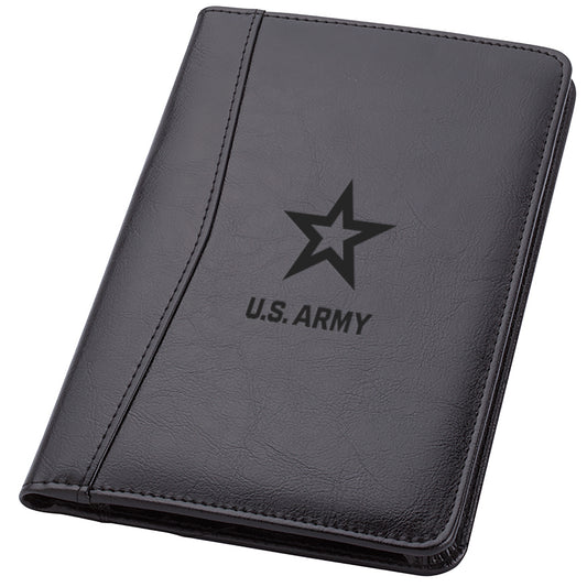 Junior Padfolio Black with Debossed Army logo