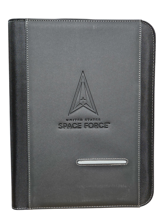 Zippered Padfolio with debossed Space Force logo