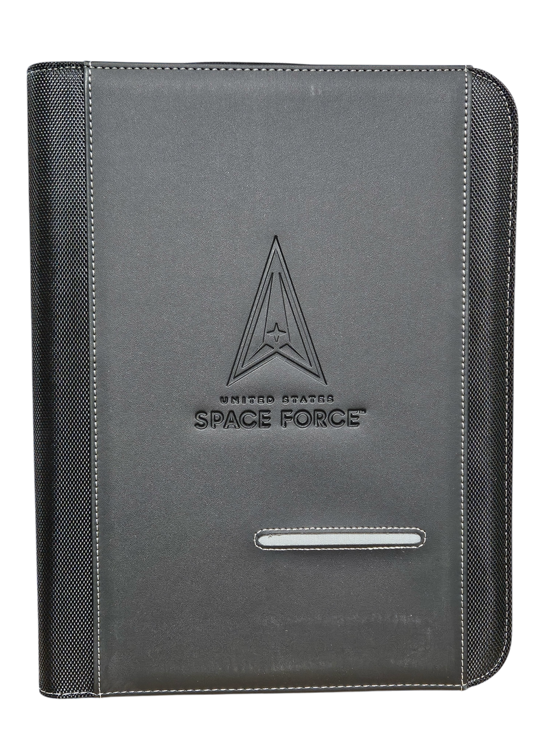 Zippered Padfolio with debossed Space Force logo