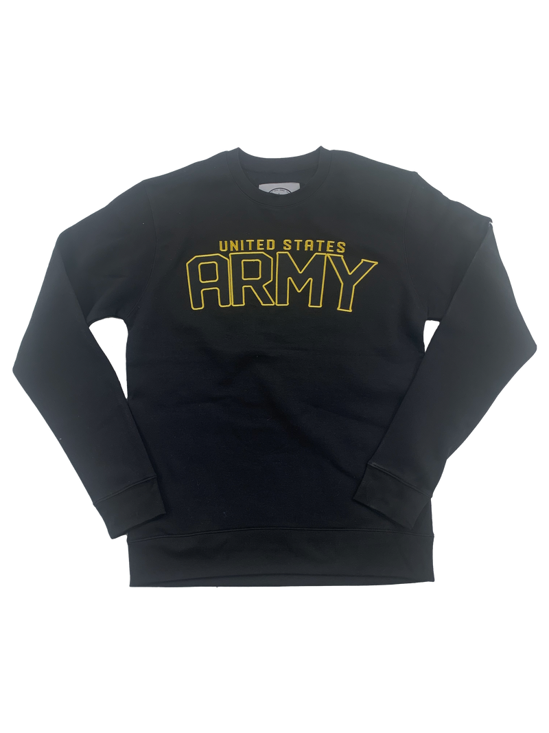 United States Army Black Premium Tackle Twill Crewneck