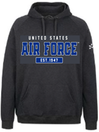 United States Air Force Premium Tackle Twill Hooded Sweatshirt - TT06-AF Heather Charcoal