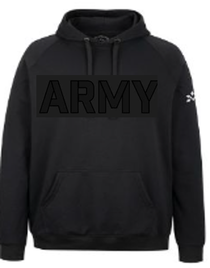 United States Army Premium Tackle Twill Hooded Sweatshirt - TT08-AR Black