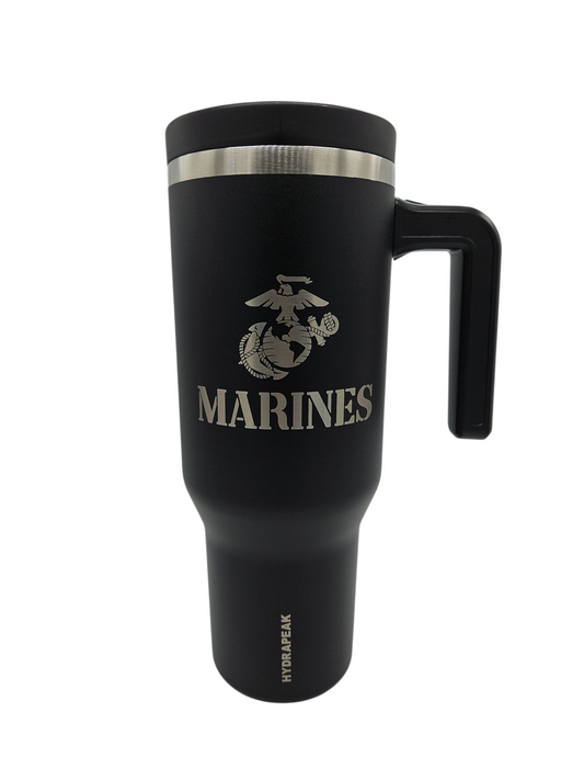 Marine Corp 40OZ Voyager Stainless Steel Tumbler w/ Handle and Straw