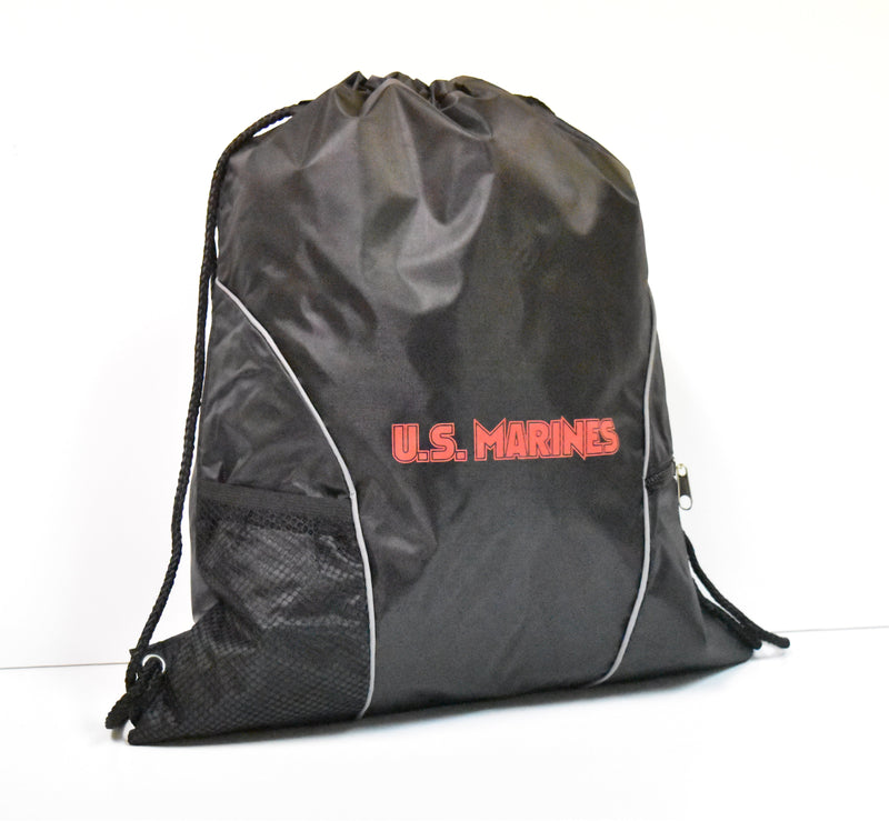 Cinch Pack U.S. Marine Corps Black with Drawstring
