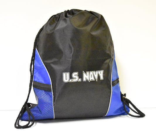 Cinch Pack U.S. Navy Black and Royal with Drawstring