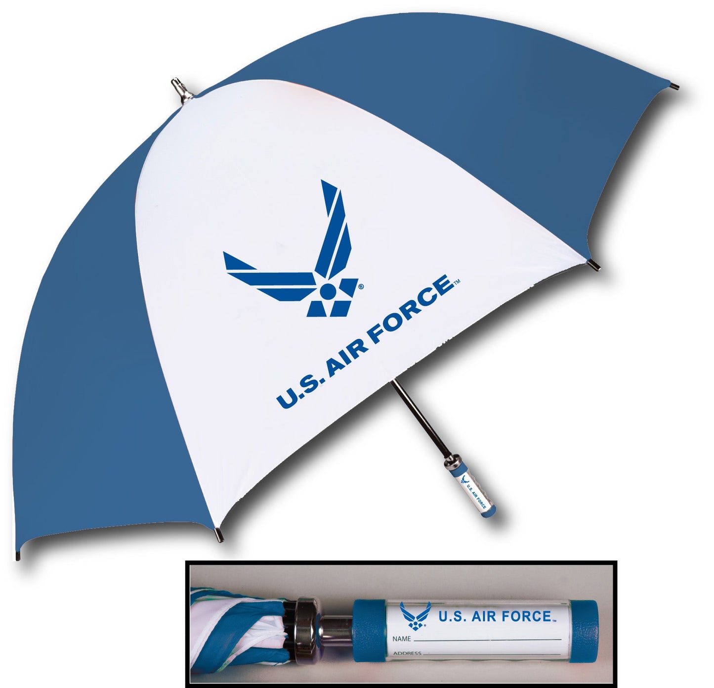 Oversized Golf Two Tone Blue White Air Force Umbrella