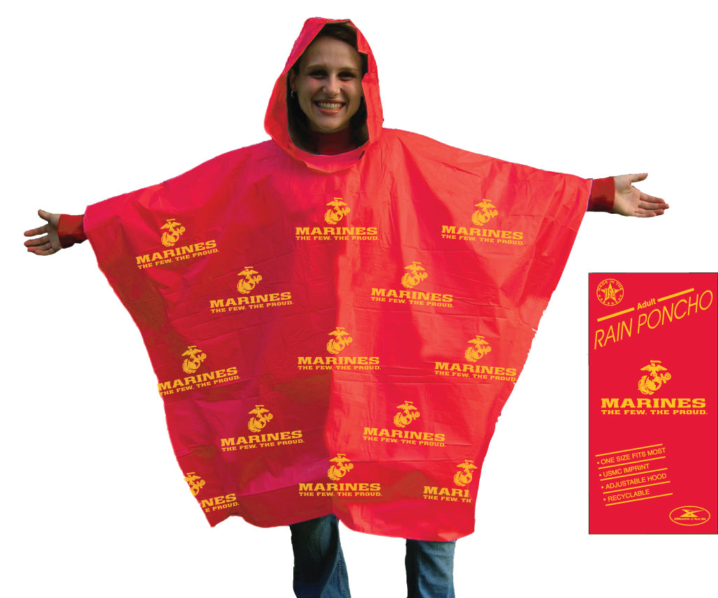 Lighweight Adult Poncho Marine Corps Red