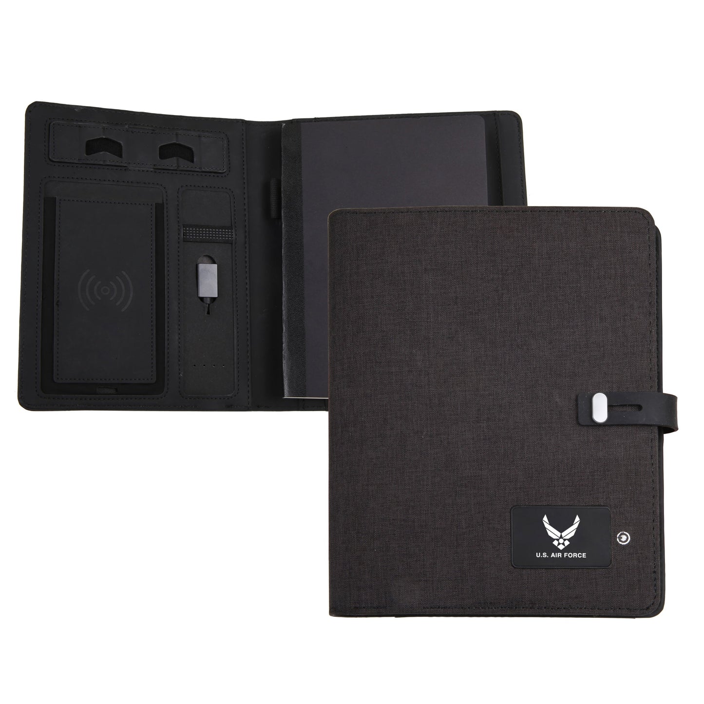 Powerbank Organizer Padfolio with Phone Charger Air Force Black