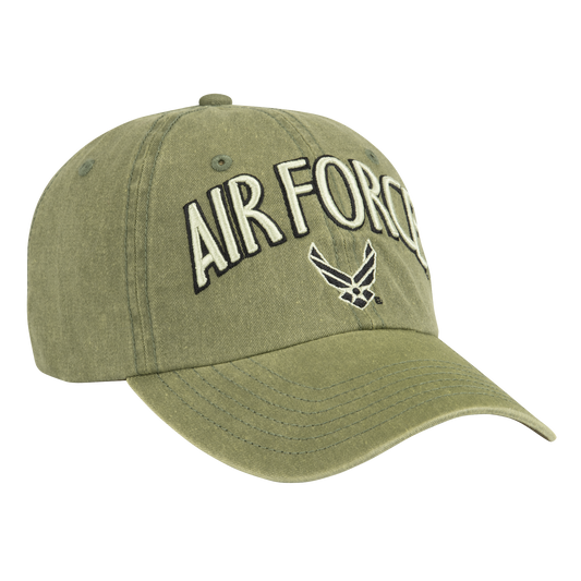 Olive Green Air Force Wings puff 3D Logo Cap