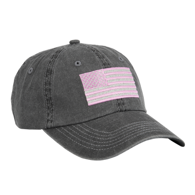 Grey Hat with the Pink Flag