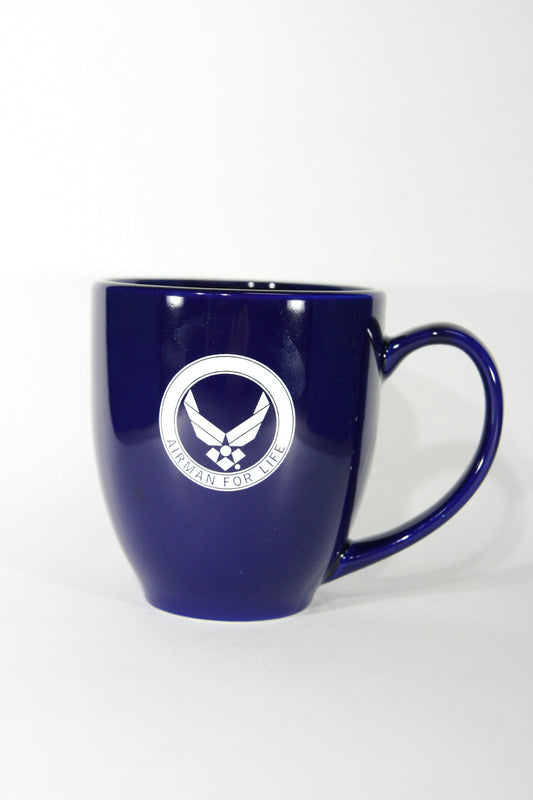 Bistro Mug U.S. Air Force Airman For Life Navy Blue