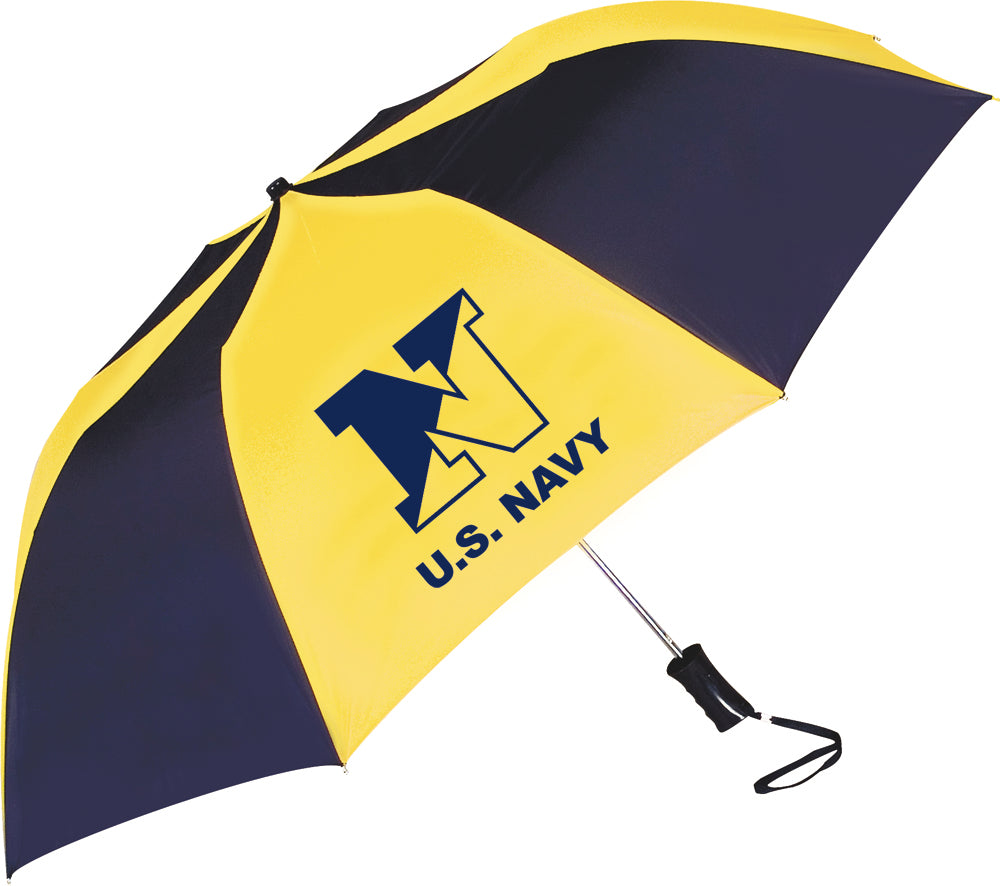 Two Tone Folding Umbrella - Navy