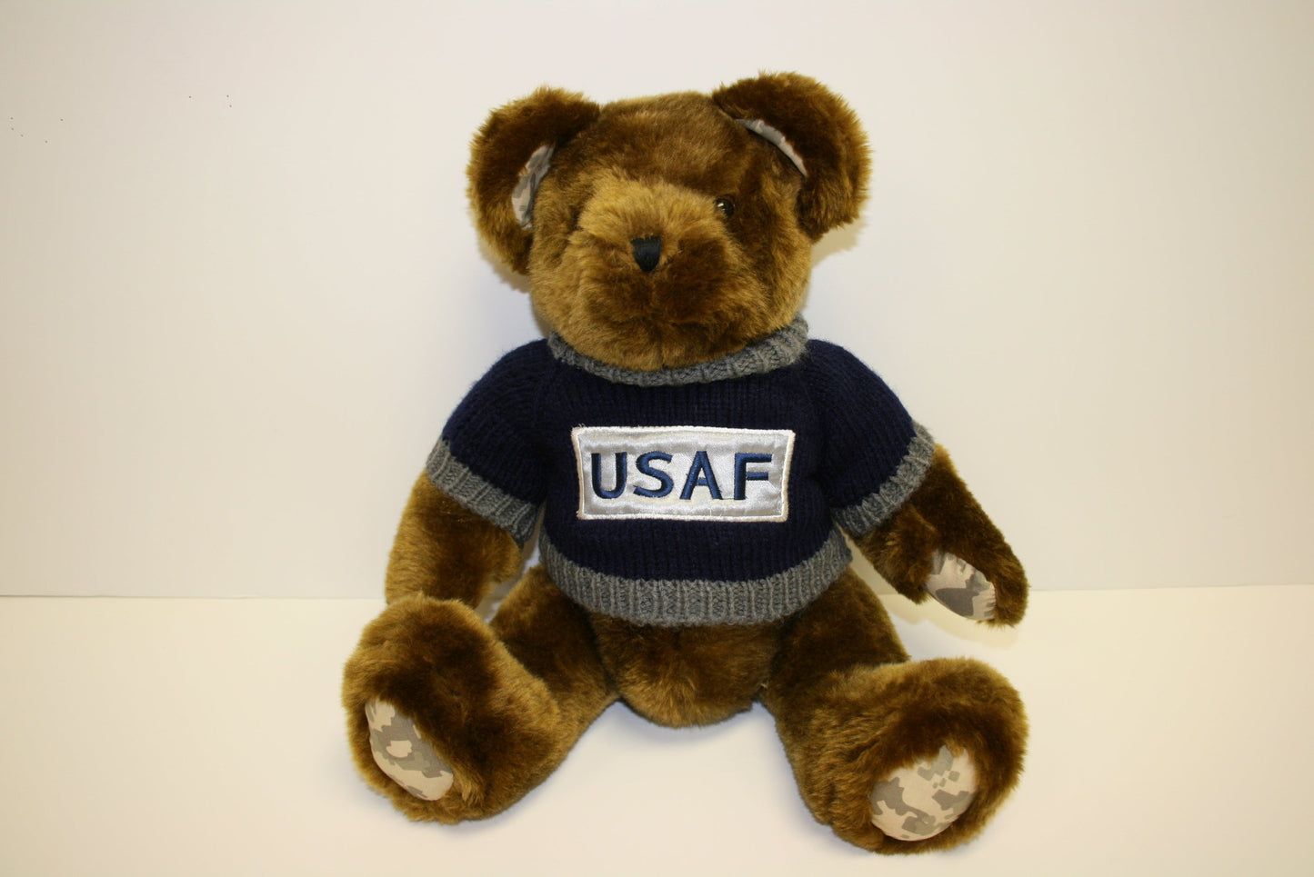 Plush Brown Bear Blue Air Force Sweater