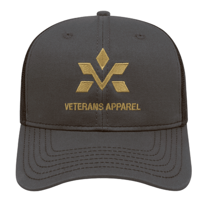 Veterans Apparel Charcoal Poly Cotton Flat Bill Cap